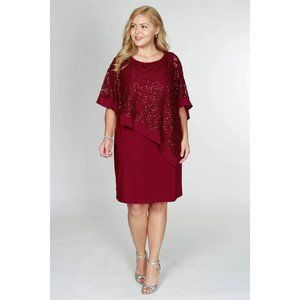 Merlot Short Plus Size Dress 2292W